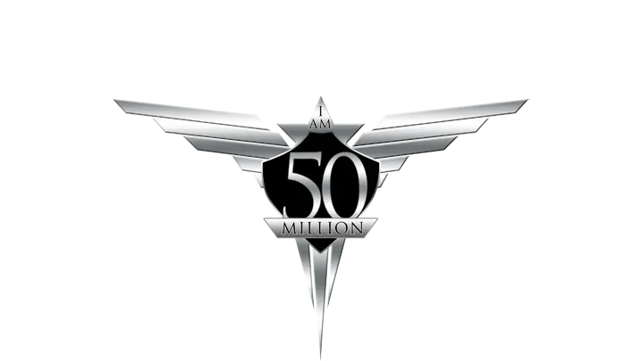 I Am 50Million silver logo